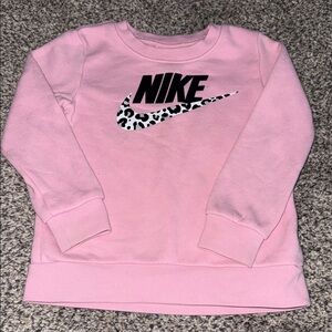 Nike Kids Light Pink Sweatshirt with Leopard Logo